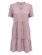 ONLY Onltiri-Caro S/S V-Neck Lin Dress Cc Pnt Lila