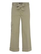 Lauren Ralph Lauren Pleated Cotton Twill Wide-Leg Cargo Pant Grön