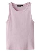 LMTD Nlfhinaja Crop Solid Tank Top Lila