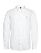 Morris Douglas Linen Ss Shirt-Classic Fit Vit