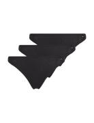 Tommy Hilfiger 3 Pack Dipped Thong Svart