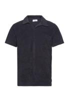 Lindbergh Terry Pique W Split Neck Marinblå