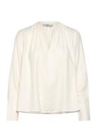 Tommy Hilfiger Soft Viscose V-Neck Ls Blouse Vit