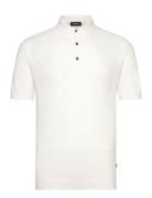 Lindbergh Black Knitted Cable Polo S/S Vit