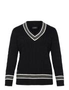 Lauren Women Cable-Knit Cotton Cricket Sweater Svart