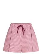 ALOHAS Saori Checks Burgundy Shorts Röd