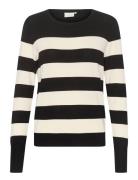 Kaffe Kalizza Striped Knit Pullover Svart