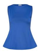 Weekday Peplum Boat-Neck Top Blå