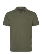 Tommy Hilfiger Cotton Linen Terry Reg Polo Khaki Green