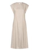 Calvin Klein Stretch Linen Midi Dress Beige