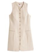 Tommy Hilfiger Linen Mix Sleeveless Dress Beige