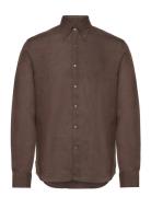 Oscar Jacobson Reg Fit Bd Signature Linen Brun