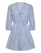 Tommy Jeans Tjw Poplin Tiered Mini Dress Ext Blå