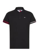 Tommy Jeans Tjm Slim Flag Cuff Polo Ext Svart
