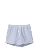 Lexington Clothing Striped Seersucker Swim Trunks Blå