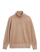 GANT Sunfaded Half Zip Sweat Beige