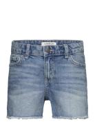 Lindex Shorts Denim Basic Raw Edge Blå