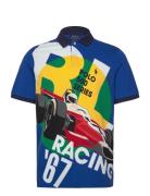 Polo Ralph Lauren Classic Fit Mesh Graphic Polo Shirt Blå