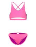 NIKE SWIM Nike Solid Lace Up Bikini Set Rosa