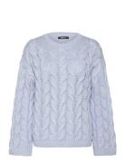 Gina Tricot Cable Knitted Sweater Blå