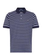 Polo Ralph Lauren Custom Slim Fit Striped Soft Cotton Polo Marinblå