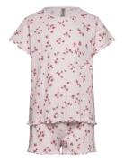 Lindex Pyjama Tee Shorts Set Aop Flow Lila