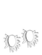Enamel Copenhagen Sunshine Leaves Hoops Silver