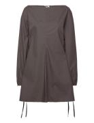 Weekday Cotton Poplin Tie-Detail Mini Dress Brun