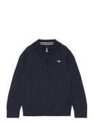 GANT Shield Cotton Half Zip Blå