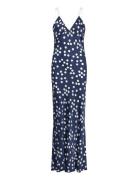By Ti Mo Satin Slip Dress Marinblå