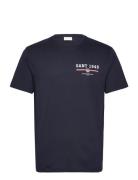 GANT Graphic Ss T-Shirt Marinblå