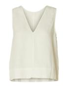 Selected Femme Slflinna Sl Reversible Linen Top B Kräm