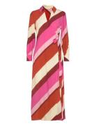 GANT Striped Maxi Wrap Dress Röd