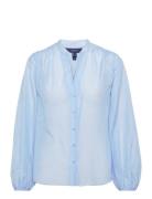 GANT Rel Cotton Silk Blouse Blå
