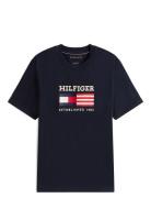 Tommy Hilfiger Americana Monotype Flag Box Tee Marinblå