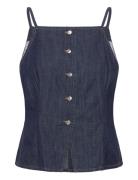 Mango Butt D Denim Top Marinblå