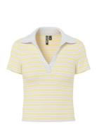 Pieces Pcjayjay Ss V-Neck Polo Top Jrs D2D Fsy Gul