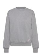 Calvin Klein Jeans A- Ls Badge Logo Terry Crew Nk Grå
