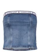 Tommy Jeans Tommy Girl Denim Tube Top Blå