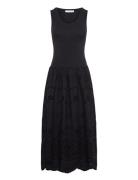Mango Openwork Embroidered Combined Dress Svart