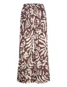 Mango Printed Cotton Trousers Brun