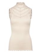 Rosemunde Rwbenita Silk Sl Turtleneck Lace To Beige