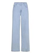 Mango Mid-Rise Wideleg Denim Trousers Blå