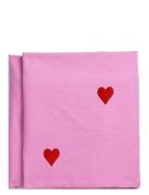 Midnatt Tablecloth Pink Hearts Rosa