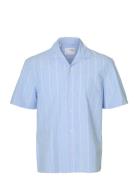 Selected Slhrelaxsun Shirt Ss Resort Blå
