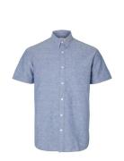 Selected Slhreg-New Linen Shirt Ss Noos Blå