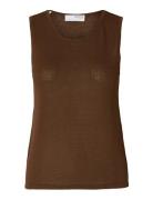 Selected Slfmoon Sus Sl Knit Top B Brun