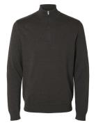 Selected Slhberg Half Zip Cardigan Brun