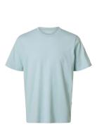 Selected Slhaspen Ss O-Neck Tee Noos Blå