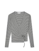 Mads Nørgaard 2X2 Cotton Stripe Susi Ls Top Vit